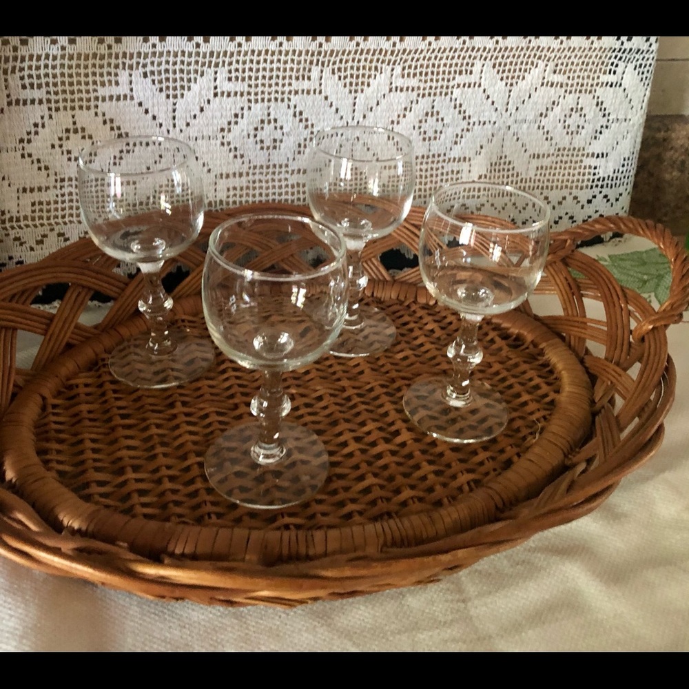 Vintage MCM set of 4 petite wine goblets
